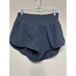 Womens Gray 2 in 1 Athletic Running Shorts Size L Built In Stretch Training
